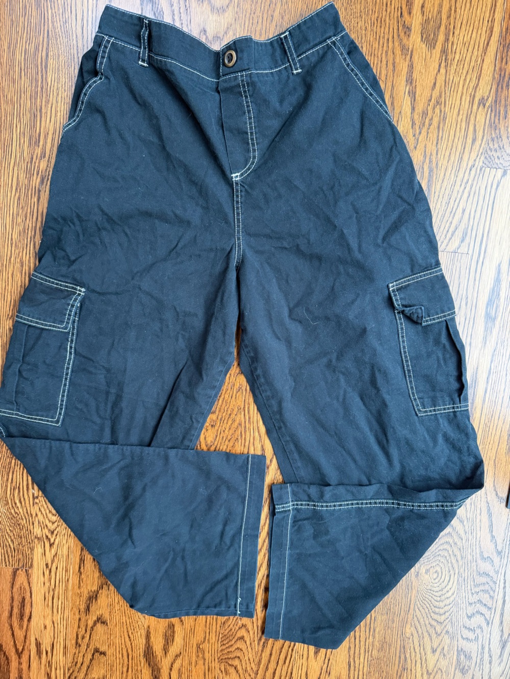 Navy Cargo Y2K Casual Utility Wide Leg Cotton Pants